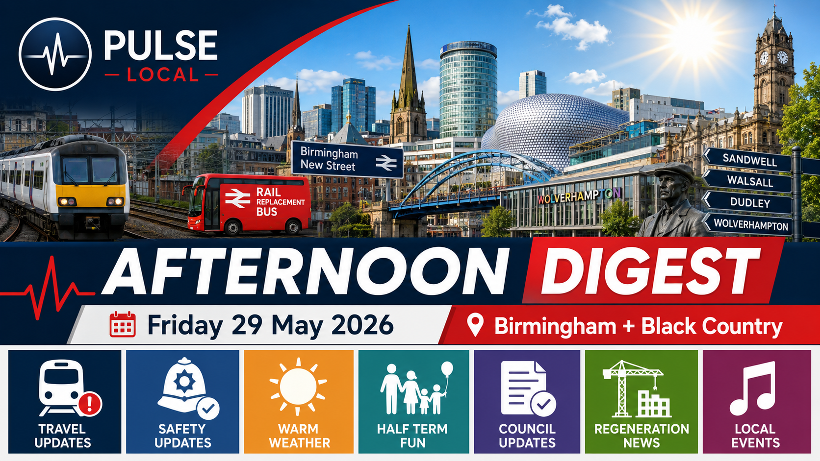 Pulse Local afternoon digest for Friday 29 May 2026: Birmingham and the Black Country